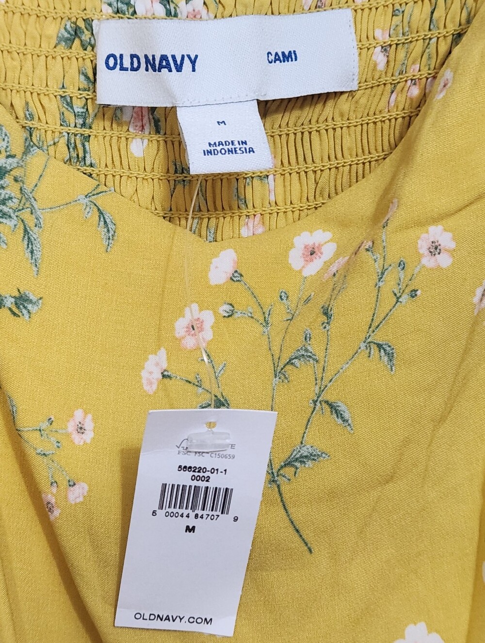 Old Navy Yellow Floral Spaghetti-Strap Cami Dress Size Medium NWT - Picture 2 of 6
